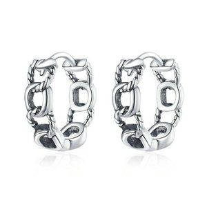 New Sterling Silver Chain Huggies